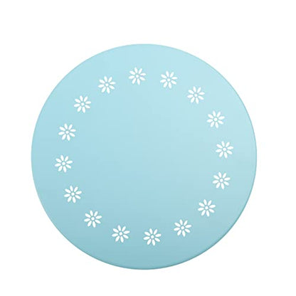 danpinera Outdoor Side Tables with Flower Cut Outs, Weather Resistant Steel Patio Side Table, Small Round Outdoor End Table Metal Side Table for Patio Yard Balcony Garden Blue - color: Blue