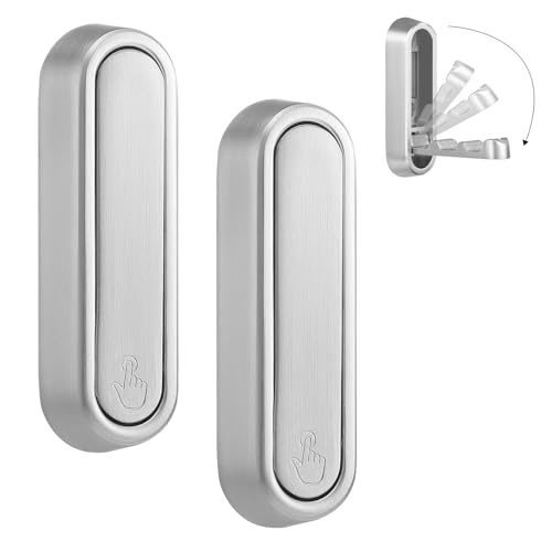 Folding Wall Hooks, 2 Pack, Silver, Zinc Alloy, Heavy Duty Coat Hooks | 90° Foldable Design, Wall Mounted, Zinc Alloy, Flip-Down Design, Includes Screws And Anchors, For Bedroom, Entryway, Closet - color: Silver, size: 2 Pcs