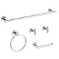 Chrome Bathroom Hardware Set 5 Piece with Towel Racks for Bathroom, SUS304 Stainless Steel Bath Towel Bar Set, 24 Inch Wall Mounted Accessories Kit… - color: Chrome