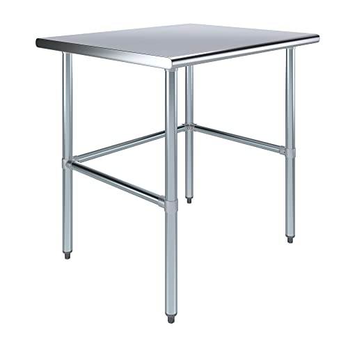 30 in. x 36 in. Open Base Stainless Steel Work Table | Residential & Commercial | Food Prep | Heavy Duty Utility Work Station | NSF - size: 36 in. Length x 30 in. Width
