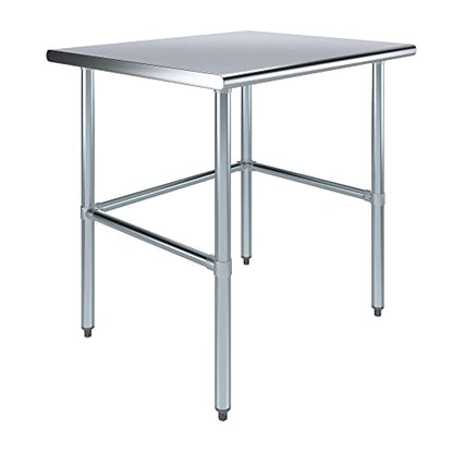 30 in. x 36 in. Open Base Stainless Steel Work Table | Residential & Commercial | Food Prep | Heavy Duty Utility Work Station | NSF - size: 36 in. Length x 30 in. Width