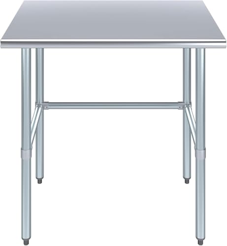 24" x 36" Open Base Stainless Steel Work Table – NSF Certified Compact Commercial Utility Table with Galvanized Legs for Kitchens, Labs & Food Trucks - size: 36"x24"