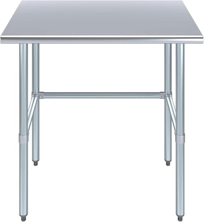 24" x 36" Open Base Stainless Steel Work Table – NSF Certified Compact Commercial Utility Table with Galvanized Legs for Kitchens, Labs & Food Trucks - size: 36"x24"