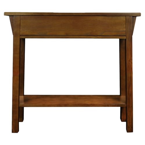 Leick Home Mission Console Table, Solid Wood, 1 Storage Drawer, Bottom Display Shelf, Narrow Depth, Easy-Assembly, For Living Room/Hallway, Russet, 30 in L x 10 in W x 28 in H, 9057-RS - color: Russet