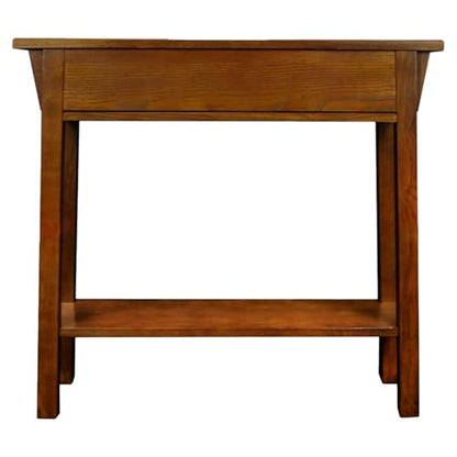Leick Home Mission Console Table, Solid Wood, 1 Storage Drawer, Bottom Display Shelf, Narrow Depth, Easy-Assembly, For Living Room/Hallway, Russet, 30 in L x 10 in W x 28 in H, 9057-RS - color: Russet