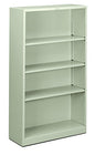 HON Metal Bookcase, 4 Shelves, 34-1/2 W by 12-5/8 D by 59 H, Light Gray - color: Light Gray, size: 4 Shelves