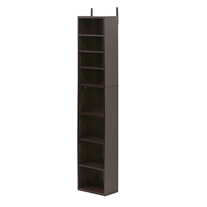 FURINNO Indo 8-Tier Media Tower, Espresso - color: Espresso, size: 8-Shelf, Slim