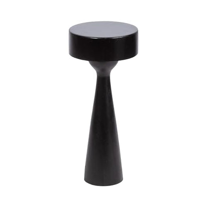 Kate and Laurel Solbrett Modern Sophisticated Round Drink Table; 10 x 10 x 22; Black; Contemporary Sculptural Bedroom Nightstand with Unique Pedestal Table Design for Use as Indoor Plant Stand - color: Black