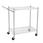 TrailBlaze Kitchen Utility Cart, 2-Tier Wire Rolling Utility Cart, Stainless Steel Service Cart w/Wheels and Adjustable Storage Rack Handle - for Laundry, Garage, Bathroom - Low Handle - size: 2-Tiers low handle
