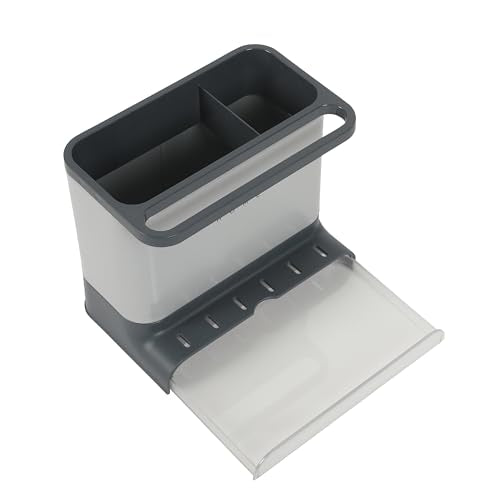 Gibson Home Ledgebrook Sink Caddy with Metal Panel, Metal Sponge Holder for Kitchen Sink, Countertop Organizer and Storage Essentials with Drain Board - size: Sink Caddy w/ Rack