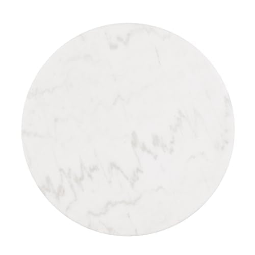 Furniture of America Beryl Modern Round White Genuine Marble Top End Table with Fluted Pedestal Base and Gold Stainless Steel Accent, Low Profile Table for Living Room, Home Office, Black - size: End Table, style: Round