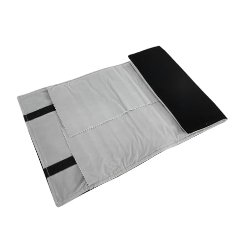 Velvet Travel Jewelry Case Roll Bag Organizer for Necklace Bracelet Earrings Ring (Black) (Black and Grey) - color: Black and Grey