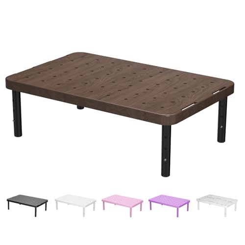 WALI Plastic Computer Monitor Stand for Desk, Adjustable Laptop Riser, Desk Monitor Stand Underneath Storage for Office, Home, School Supplies (PTT001-C), 1 Pack, Brown - color: Brown, size: 14.6"L * 9.3"W