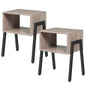 HOOBRO Nightstands Set of 2, Stackable End Tables, Small Side Tables, Bedside Tables with Open Storage Shelf, for Small Spaces, Bedroom, Living Room, Greige and Black BG38BZP201 - color: Greige + Black