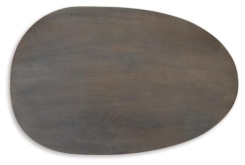 Signature Design By Ashley Cormmet Industrial Accent Table with Metal Base, Dark Brown & Black