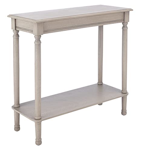 SAFAVIEH Furniture - Tinsley Rectangle Console Table - Greige - Solid Wood - Farmhouse Turned-Leg Design - Ideal for Entryway, Living Room, Hallway, 28"W x 11.75"D x 28"H (CNS5724A) - color: Greige