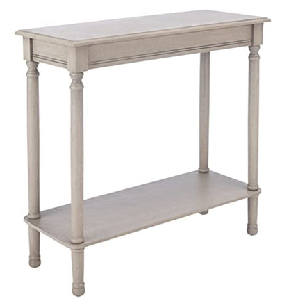 SAFAVIEH Furniture - Tinsley Rectangle Console Table - Greige - Solid Wood - Farmhouse Turned-Leg Design - Ideal for Entryway, Living Room, Hallway, 28"W x 11.75"D x 28"H (CNS5724A) - color: Greige