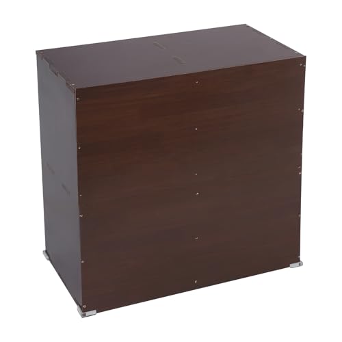 4-Cube Solid Wood Bookcase, 2-Tier Storage Organizer Brown, 23.6in | Open Bookcase for Bedroom, Study, Bookstore & Office