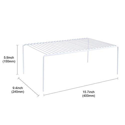 Redrubbit Large (15.7 x 9.4 Inch) Cabinet Storage Shelf Rack, Set of 6, Rustproof, Minimalist, White, Metal Steel, 6 Shelves, Kitchen, Bathroom, Bedroom, Freestanding, No Assembly Required - color: White