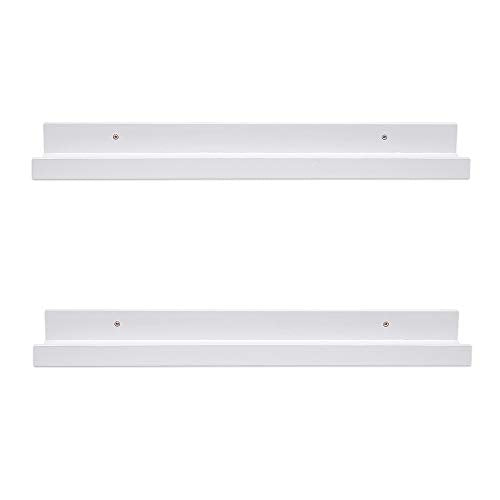 AZSKY 24 Inch Picture Ledge Shelf Floating Shelves Wall Mounted Set of 2 White - color: White, size: 24in set 2