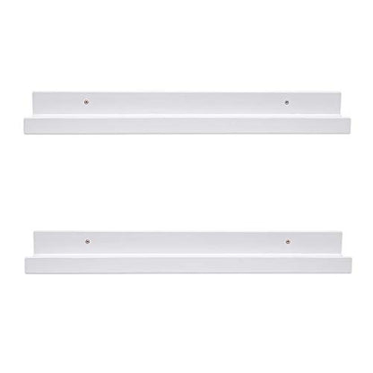 AZSKY 24 Inch Picture Ledge Shelf Floating Shelves Wall Mounted Set of 2 White - color: White, size: 24in set 2