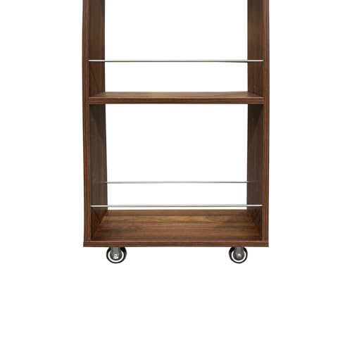 7 Tier Slim Rolling Storage Cart, 68.35" Tall Narrow Pull Out Pantry Organizer Shelves for Kitchen Laundry Bathroom, Space Saving Mobile Utility Cart with Wheels & Handle, Walnut - color: Walnut