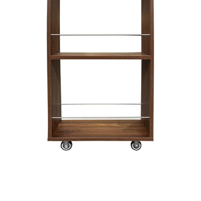 7 Tier Slim Rolling Storage Cart, 68.35" Tall Narrow Pull Out Pantry Organizer Shelves for Kitchen Laundry Bathroom, Space Saving Mobile Utility Cart with Wheels & Handle, Walnut - color: Walnut