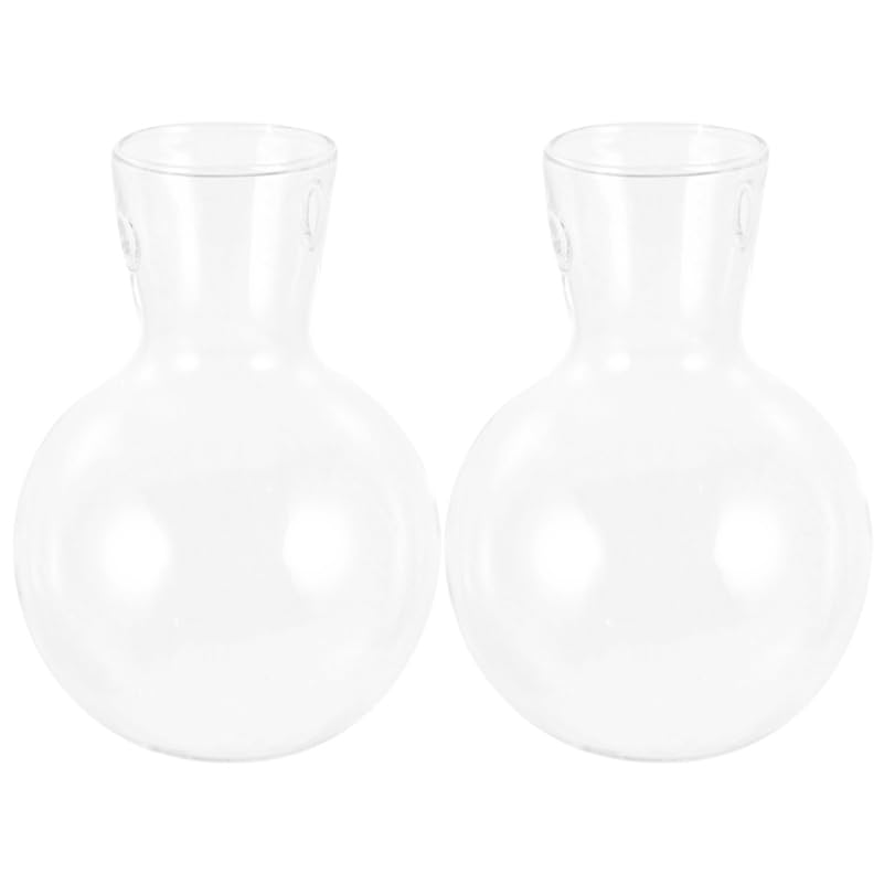 Toddmomy Clear Glass Planters 2Pcs Hydroponic Glass Vase for Indoor Plants Terrarium Plants Flower Holder Suspended Vase Decor for Home Office Table Centerpieces