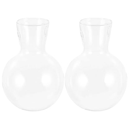 Toddmomy Clear Glass Planters 2Pcs Hydroponic Glass Vase for Indoor Plants Terrarium Plants Flower Holder Suspended Vase Decor for Home Office Table Centerpieces