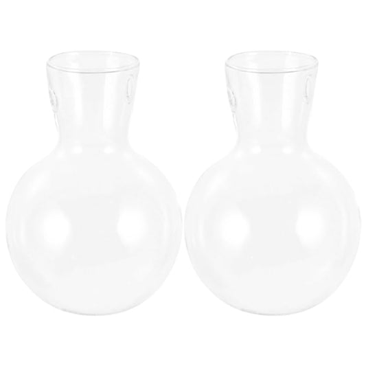Toddmomy Clear Glass Planters 2Pcs Hydroponic Glass Vase for Indoor Plants Terrarium Plants Flower Holder Suspended Vase Decor for Home Office Table Centerpieces