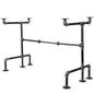 PIPE DECOR Industrial Pipe Desk Leg Set, Modern Home Office Writing or Computer Base Kit, Dark Grey Unfinished Steel Metal Pipe Legs, M-Desk Style - size: M Desk Unfinished 3/4-in and 1/2-in