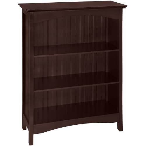 eHemco 3 Tier Bookcase with 2 Arched Supports, 40 Inches, Cherry - color: Cherry, size: 3 Tier