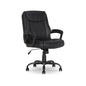 Amazon Basics Classic Puresoft PU Padded Mid-Back Office Desk Chair with Armrest, Easy Assembly, Sturdy Metal Base, Wheels, 275lb Support, 26"D x 23.75"W x 42"H, Black - color: Black