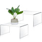 RattanView 2 Pcs 10.5 Inch Large Acrylic Risers Display Stands 5 mm Thick Acrylic Shelf Riser Showcase for Collectibles Jewelry Cupcakes Food Figures Perfume Cabinet (Clear) - color: Clear, size: 10.5 Inch, 5 mm