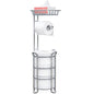 Toilet Paper Holder Stand with Shelf for Phone, Free Standing Tissue Roll Storage and Dispenser Rack for 4 Mega Rolls, Silver Gray - color: Silver Gray