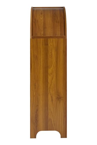 43.3" Tall Freestanding Arched Wooden Bookshelf with 4-Tier Shelf, Modern Asymmetrical Open Shelf Display Curved Book Case, Entryway Accent Short Arched Bookcase for Office, Kitchen, Living Room - color: Asymmetrical Walnut 43.3"