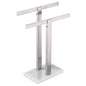 KOKOSIRI Hand Towel Holder Free-Standing Towel Racks with Marble Base for Bathroom Kitchen Vanity, Brushed Stainless Steel 15.7'' Height THS0001-SM-BR - color: Brushed Nickel, size: 2-Bar