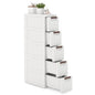 LOKO 5-Drawer Narrow Storage Cabinet, Slim Rolling Cart (7.5"x16.5"x36") | Mobile Plastic Cart Container | Pull Handles & Built-in Wheels | For Living Room, Kitchen, Bathroom, Office - size: 7.5"x16.5"x36" (5 Drawer)