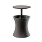 Keter Pacific Cool Bar Outdoor Patio Furniture and Hot Tub Side Table with 7.5 Gallon Beer and Wine Cooler, Espresso Brown - color: Brown