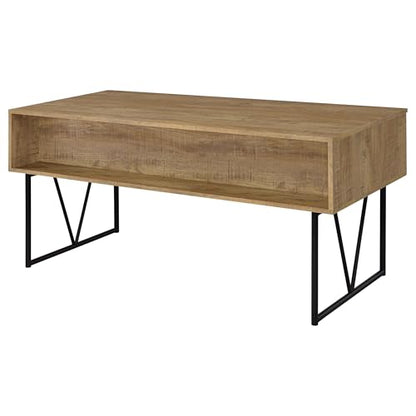 Coaster Home Furnishings - Analiese - Wood - 4-Drawer Writing Desk with Metal Legs, and V-Bracing Profile - Home Office - 63-Inch - Mango - 801851 - color: Mango