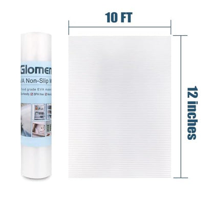 Glomen Shelf Liner, Non-Slip Cabinet Liner, Washable Oil-Proof for Kitchen Cabinet, Shelves, Refrigerator, Storage, Desks, 12 Inches x 10 FT, Non Adhesive Drawers Liner (12 Inches x 10 FT)… - size: 12"W x 120"L