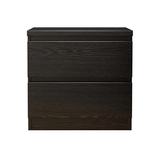 Nightstand with Drawers, Bedside Table with Drawers, Sofa Side Table Storage Cabinet, Night Stand for Bedroom Living Room (1, 2 Drawers Black, 19.7" W×15.6" D×18.9" H) - color: 2 Drawers Black