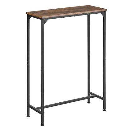 Console Table, Narrow Entryway Table, Thin Sofa Table, Behind Couch Table,for Hallway, Bedroom, Living Room, Foyer, 9.4 x 23.6 x 31.5 Inches, Rustic Brown - size: 9.4" W x 23.6" D, style: Ordinary