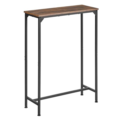 Console Table, Narrow Entryway Table, Thin Sofa Table, Behind Couch Table,for Hallway, Bedroom, Living Room, Foyer, 9.4 x 23.6 x 31.5 Inches, Rustic Brown - size: 9.4" W x 23.6" D, style: Ordinary
