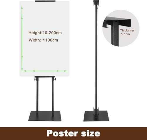 Black Pedestal Poster Sign Stand for Display, Adjustable Height Up to 80 Inchs, Heavy Duty Banner Double Sided Sign Holder for Board & Foam (2pk) - style: 2