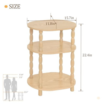 MaxSmeo End Table, Small Oval Side Table for Small Spaces, Modern Night Stand Accent Table for Living Room, Bedroom, Natural - color: Natural