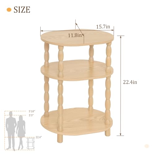 MaxSmeo End Table, Small Oval Side Table for Small Spaces, Modern Night Stand Accent Table for Living Room, Bedroom, Natural - color: Natural