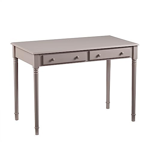 SEI Furniture - Janice 2-drawer Writing Desk - Gray - Transitional Design, Grey Finish - Ideal for Home Office, Bedroom (HO8796) - color: Grey