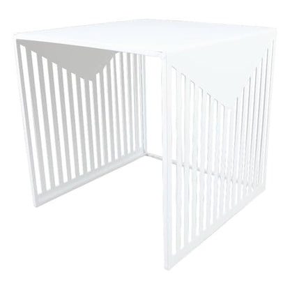 LeisureMod Mid-Century Design Square Side/End Table, Steel Powder Coated Finish, Perfect for Modern and Contemporary Living Space, White - color: White