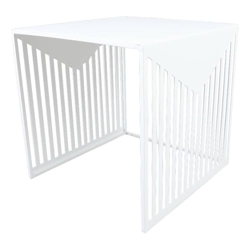 LeisureMod Mid-Century Design Square Side/End Table, Steel Powder Coated Finish, Perfect for Modern and Contemporary Living Space, White - color: White